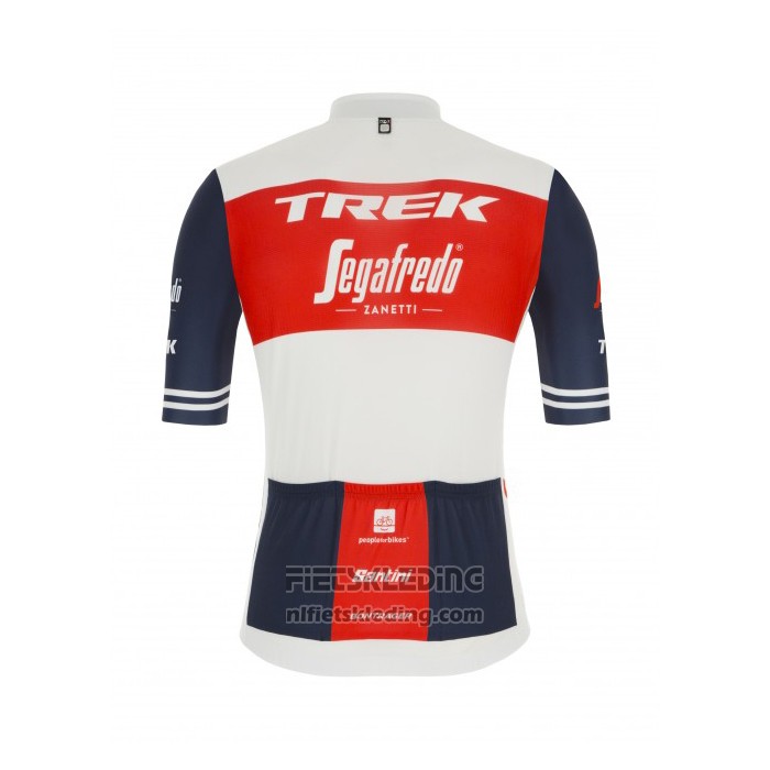 2021 Fietskleding Trek Segafredo Wit Diep Blauw Korte Mouwen en Koersbroek